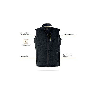 Kapriol Slick Γιλέκο Εργασίας με Επένδυση Fleece Μαύρο