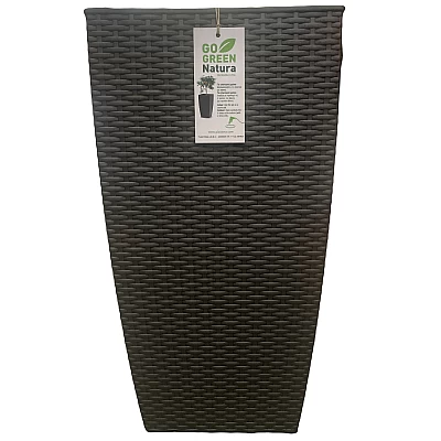 Γλάστρα πλεκτή πλαστική μαύρη GO GREEN 27*27*49,5 27lt