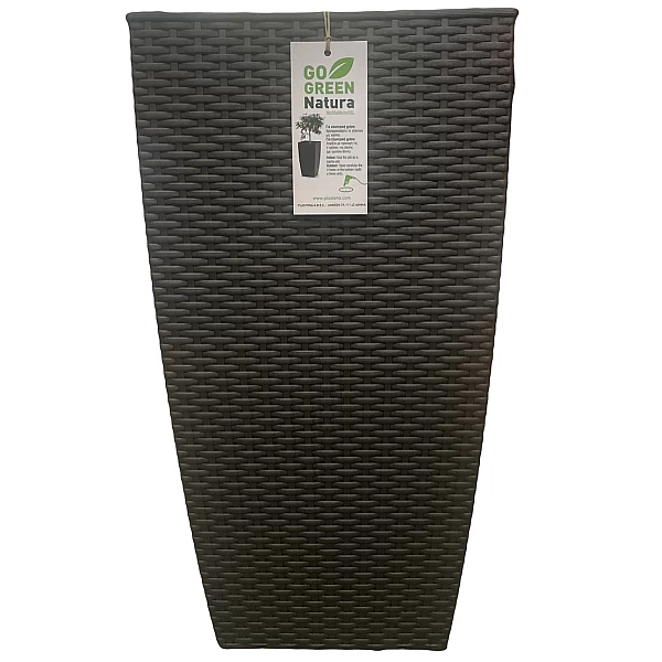 Γλάστρα πλεκτή πλαστική μαύρη GO GREEN 36*36*66 65lt