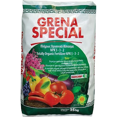 5-3-2 25kg Bio πλήρως οργανικό λίπασμα σε pellets