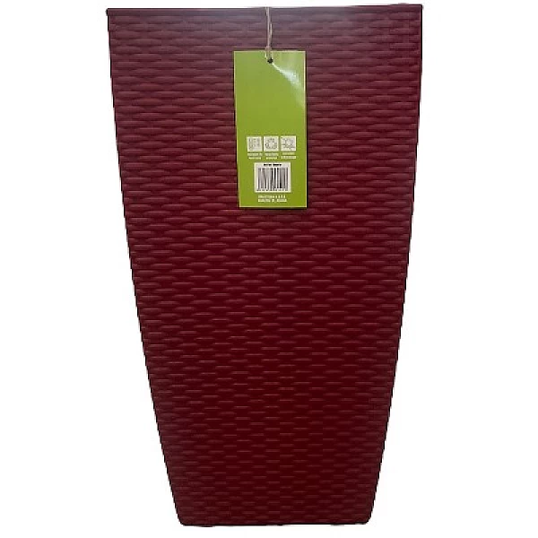 Γλάστρα πλεκτή πλαστική κόκκινο GO GREEN 27*27*49,5 27lt