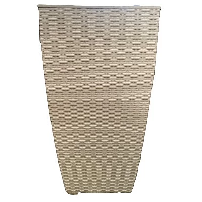 Γλάστρα πλεκτή πλαστική χρώμα μπεζ 36*36*66 65lt GO GREEN