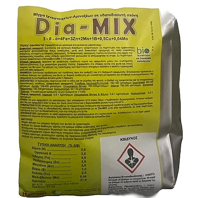 Dia Mix 3-0-0+4Fe+3Zn+2Mn+1B+0,5Cu+0,04Mo μίγμα ιχνοστοιχείων και αμινοξέων